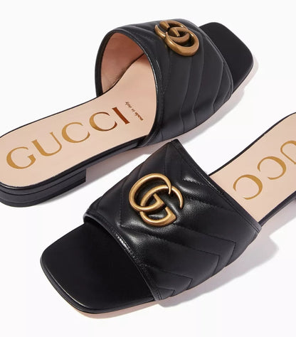 GUCCI JOLIE GG SLIDES IN MATELASSE LEATHER