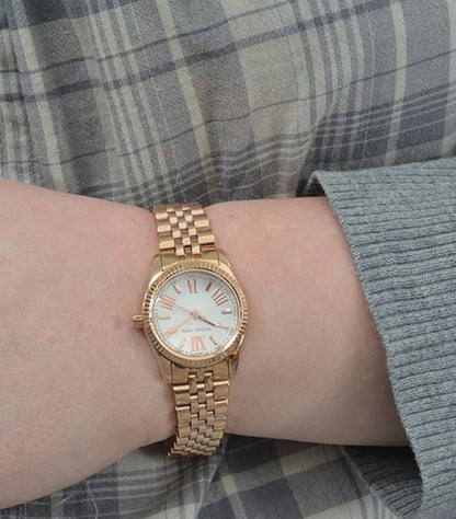 MICHAEL KORS WHITE DIAL STAINLESS STEEL BAND WATCH MK3230