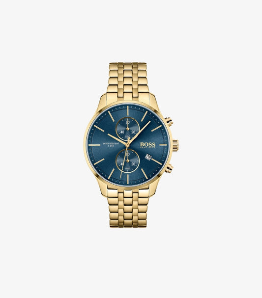 HUGO BOSS CHRONOGRAPH QUARTZ WATCH GOLD COLOURED BRACELET 1513841