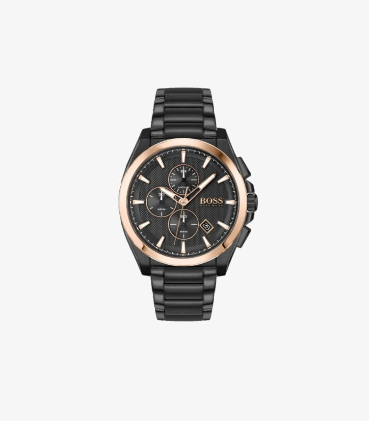 HUGO BOSS GRANDMASTER BLACK BLACK DIAL CHRONOGRAPH QUARTZ WATCH 1513885