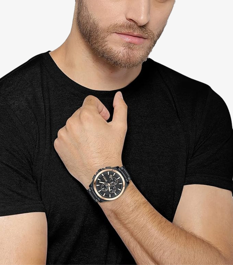 HUGO BOSS GRANDMASTER BLACK BLACK DIAL CHRONOGRAPH QUARTZ WATCH 1513885