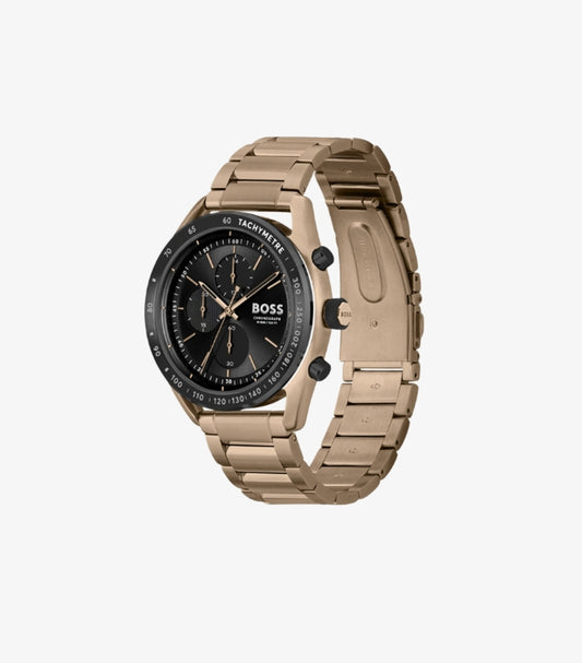 HUGO BOSS CENTER COURT QTZ FASHION CHRONO BLACK ROUND DIAL 1514027