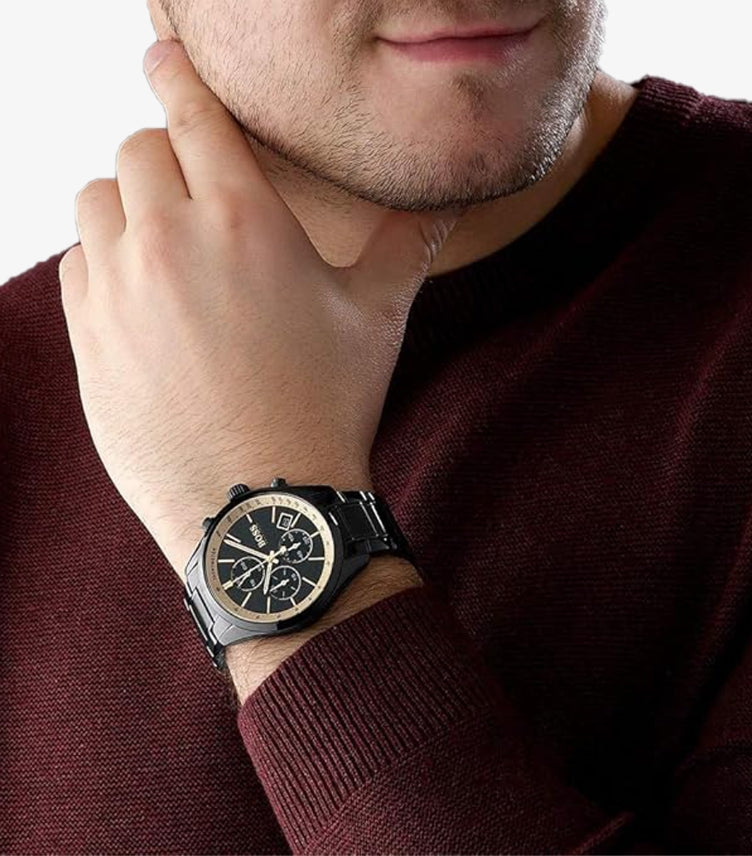 HUGO BOSS GRAND PRIX BLACK 44MM BLACK IP STAINLESS STEEL 1513578