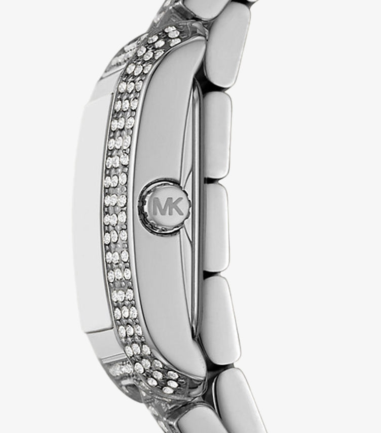 MICHAEL KORS PETITE EMERY PAVÉ SILVER-TONE DOUBLE WRAP WATCH MK4836