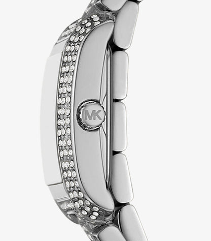 MICHAEL KORS PETITE EMERY PAVÉ SILVER-TONE DOUBLE WRAP WATCH MK4836
