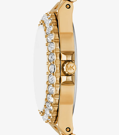 MICHAEL KORS MINI LENNOX ANIAL PAVE GOLD-TONE WATCH MK7394