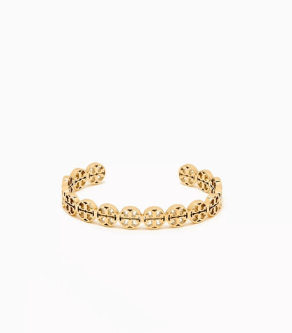 TORY BURCH STAINLESS STEEL MILLER THIN CUFF BRACELET