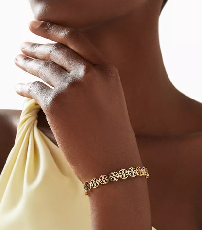 TORY BURCH STAINLESS STEEL MILLER THIN CUFF BRACELET