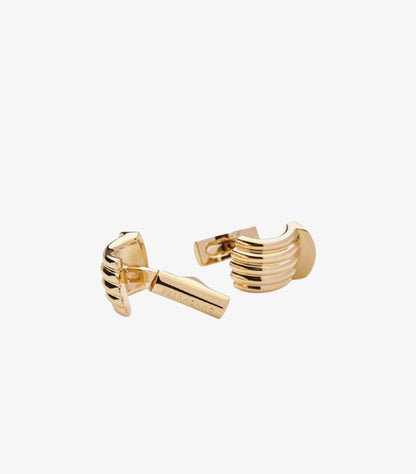 FERRAGAMO LOGO-ENGRAVED RIBBED CUFFLINKS