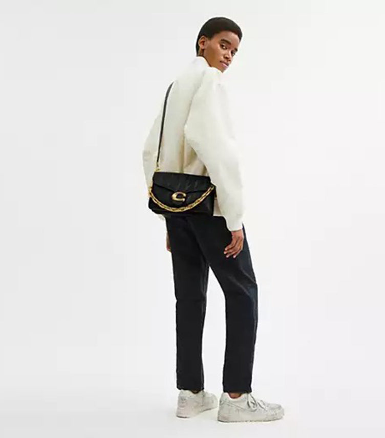 COACH CHAIN TABBY SHOULDER BAG WITH QUILTING