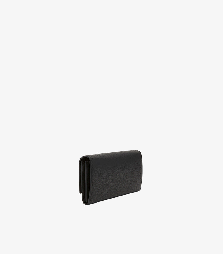 FERRAGAMO GANCINO FLAP LEATHER CLUTCH ON CHAIN