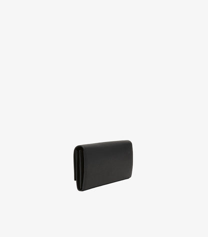 FERRAGAMO GANCINO FLAP LEATHER CLUTCH ON CHAIN