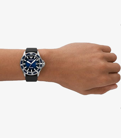 EMPORIO ARMANI QUARTZ CHRONOGRAPH MOVEMENT WITH SILICONE STRAP WATCH AR11516