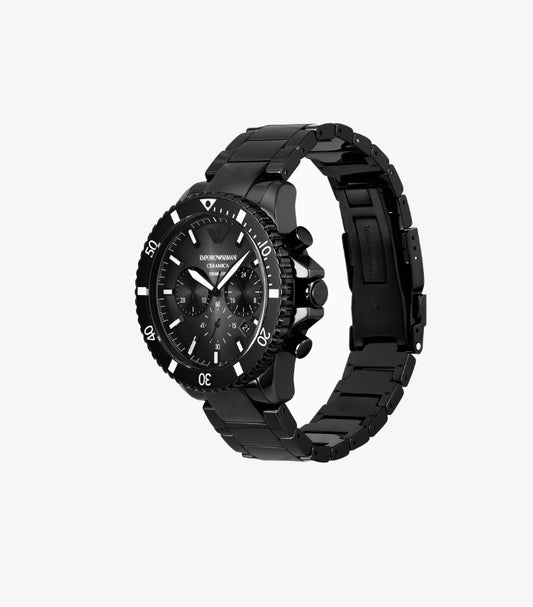EMPORIO ARMANI CHRONOGRAPH BLACK CERAMIC WATCH AR70010
