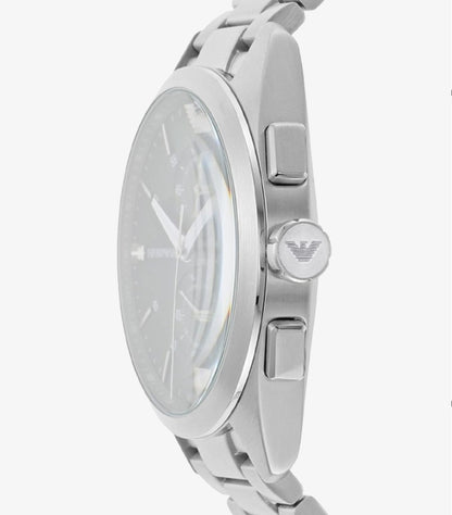 EMPORIO ARMANI QUARTZ SILVER STAINLESS STEEL GREEN DIAL WATCH AR11480