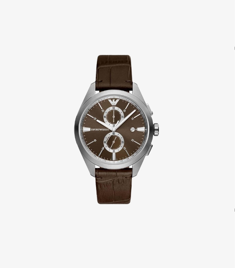 EMPORIO ARMANI CHRONOGRAPH QUARTZ BROWN DIA WATCH AR11483