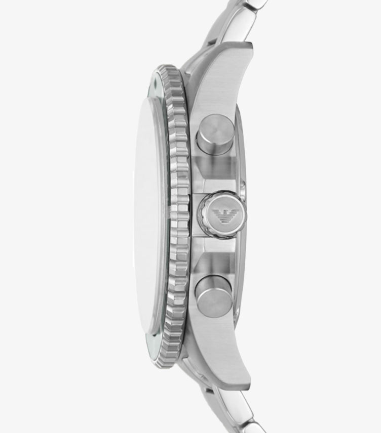 EMPORIO ARMANI WORLD EXPLORER DIVE-INSPIRED STAINLESS STEEL WATCH AR11500