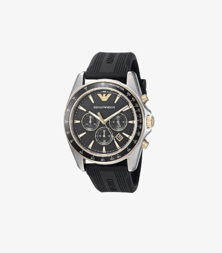 EMPORIO ARMANI SIGMA QUARTZ STAINLESS STEEL AND SILICONE CASUAL WATCH AR80003