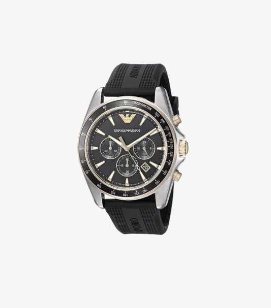 EMPORIO ARMANI SIGMA QUARTZ STAINLESS STEEL AND SILICONE CASUAL WATCH AR80003