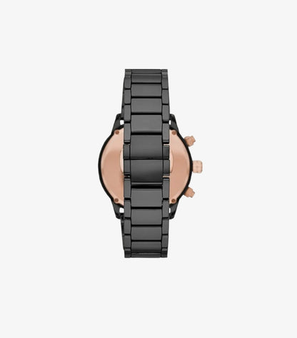 EMPORIO ARMANI QUARTZ CERAMIC BLACK DIAL WATCH AR70002