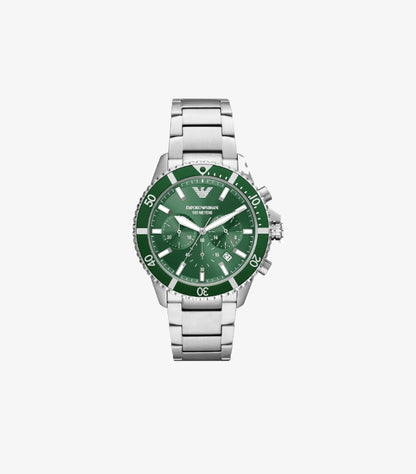 EMPORIO ARMANI WORLD EXPLORER DIVE-INSPIRED STAINLESS STEEL WATCH AR11500