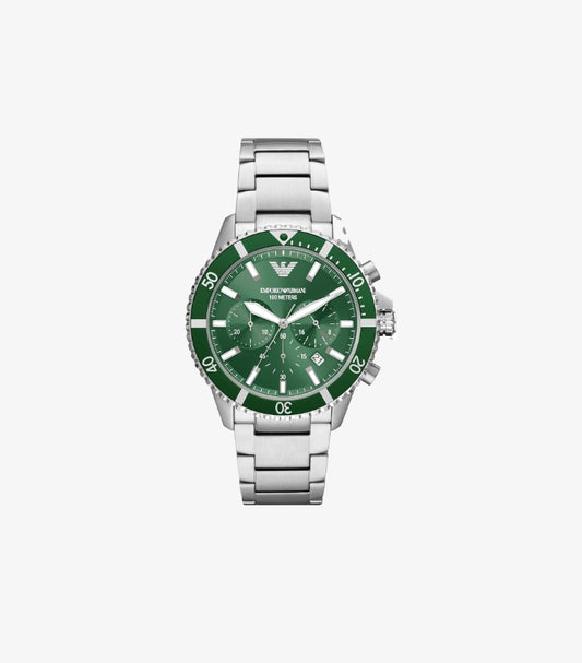 EMPORIO ARMANI WORLD EXPLORER DIVE-INSPIRED STAINLESS STEEL WATCH AR11500