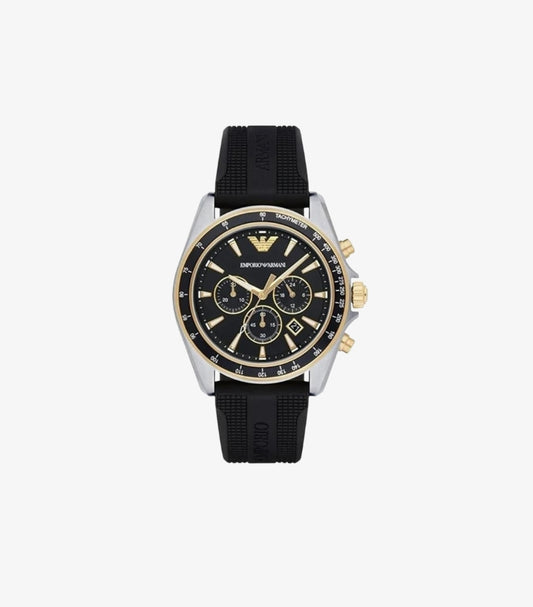 EMPORIO ARMANI SIGMA QUARTZ STAINLESS STEEL AND SILICONE CASUAL WATCH AR80003