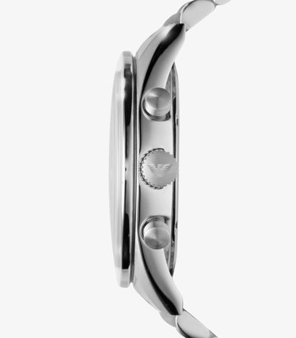 EMPORIO ARMANI CHRONOGRAPH QUARTZ STAINLESS STEEL BLACK DIAL WATCH AR5988