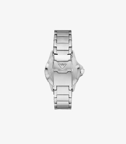 EMPORIO ARMANI WORLD EXPLORER GMT DUAL TIME STAINLESS STEEL WATCH AR11589