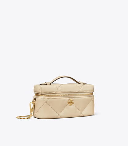 TORY BURCH KIRA DIAMOND QUILT DISTRESSED CHARM VANITY CASE