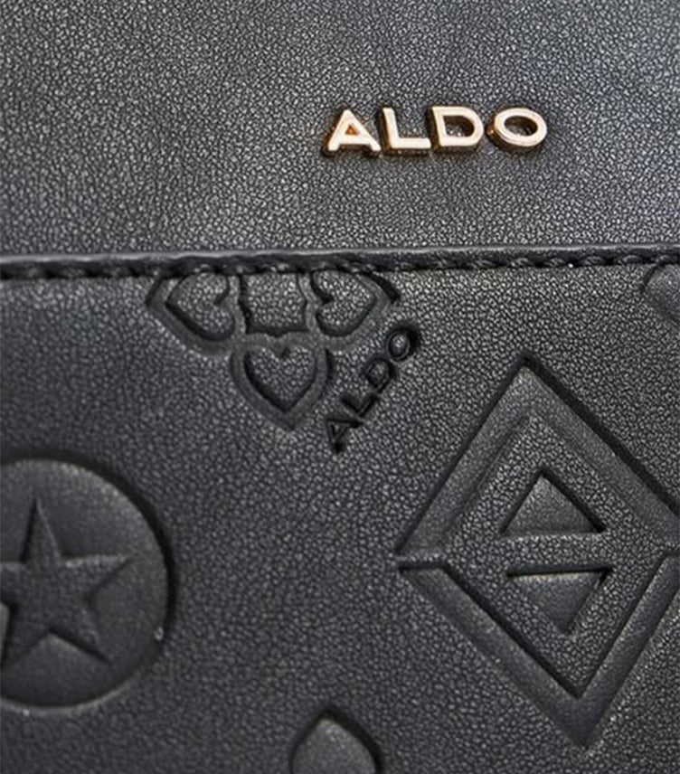 ALDO CROSSBODY BAG WITH AN EMBOSSED MONOGRAM LOGO PATTERN