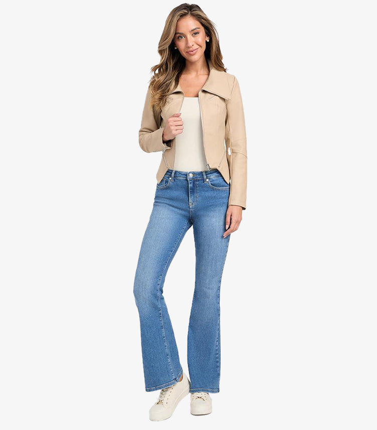 GUESS FACTORY WOMEN’S DANI FAUX-LEATHER MOTO JACKET