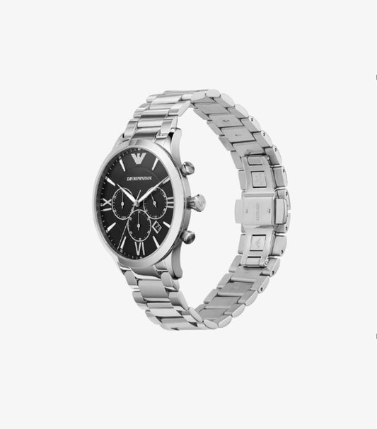 EMPORIO ARMANI MEN’S CHRONOGRAPH STAINLESS STEEL BLACK DIAL 44MM WATCH AR11208