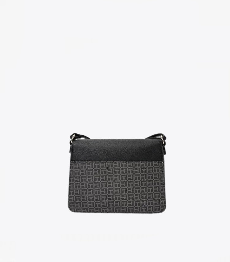 TOMMY HILFIGER LOGO BLACK PVC SLING BAG