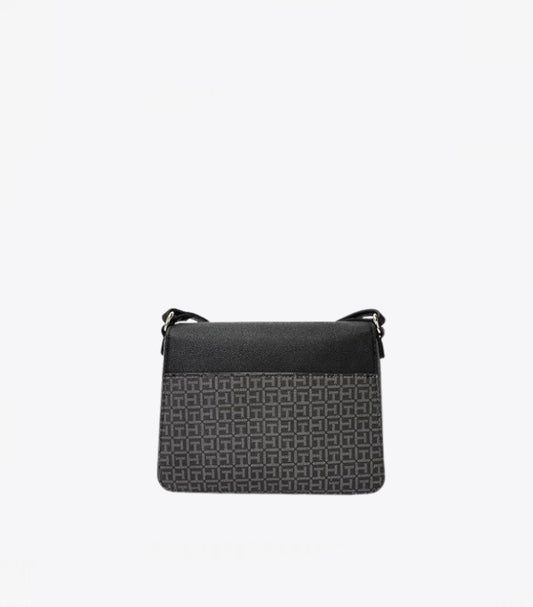 TOMMY HILFIGER LOGO BLACK PVC SLING BAG