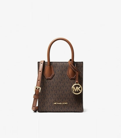 MICHAEL KORS MERCER EXTRA-SMALL LOGO AND LEATHER CROSSBODY BAG