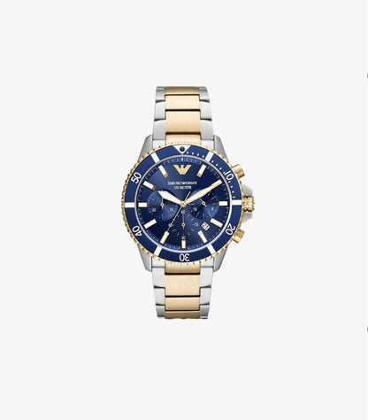 EMPORIO ARMANI MEN'S QUARTZ STAINLESS STEEL BLUE DIAL WATCH AR11362