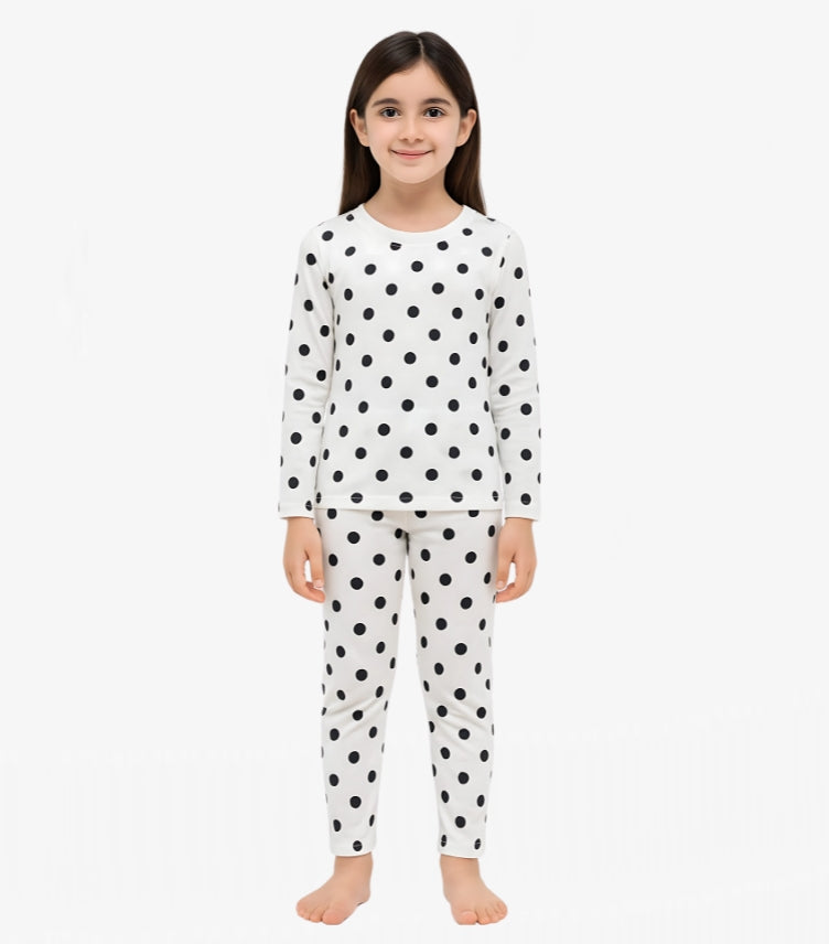 H&M PRINTED WHITE/SPOTTED PYJAMAS