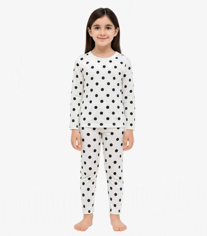 H&M PRINTED WHITE/SPOTTED PYJAMAS