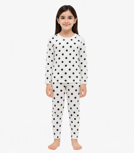 H&M PRINTED WHITE/SPOTTED PYJAMAS