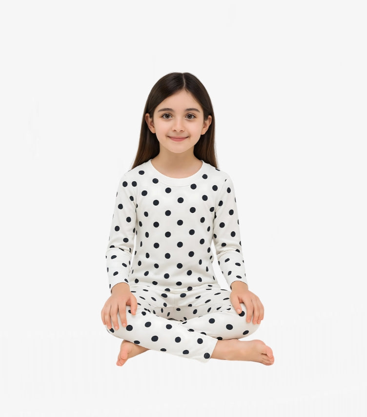 H&M PRINTED WHITE/SPOTTED PYJAMAS