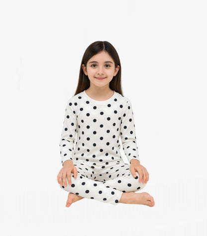 H&M PRINTED WHITE/SPOTTED PYJAMAS