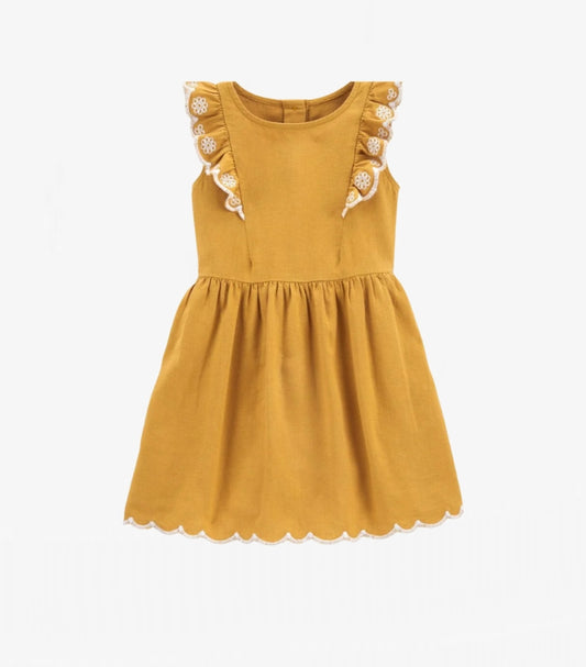 CARTER'S LINEN MUSTARD DRESS