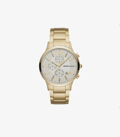 EMPORIO ARMANI MEN'S BEIGE DIAL STAINLESS STEEL ANALOG WATCH AR11332