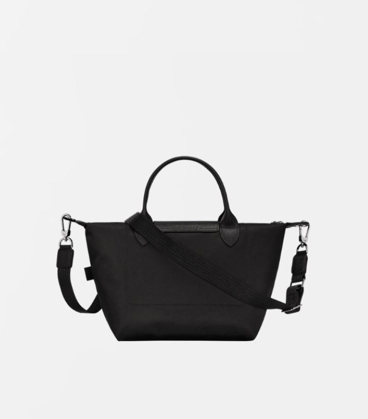 Rear view of Longchamp Le Pliage Energy Large handbag with adjustable detachable shoulder strap