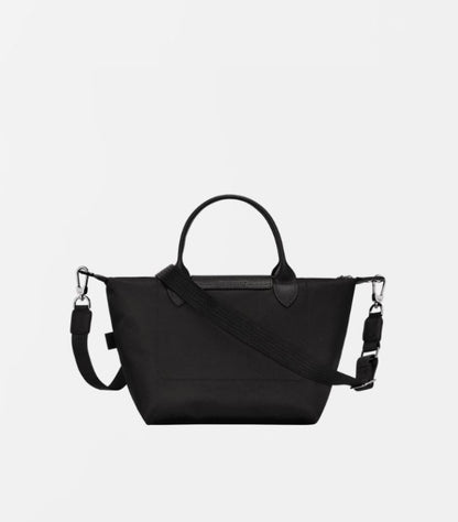Rear view of Longchamp Le Pliage Energy Large handbag with adjustable detachable shoulder strap