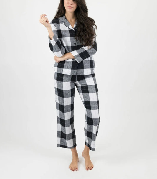 MARKS & SPENCER FLANNEL PLAID PAJAMA SET
