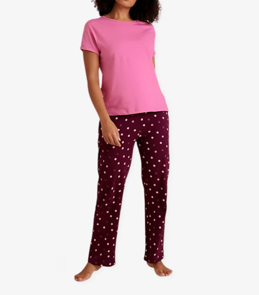 MARKS & SPENCER COTTON POLKA DOT PYJAMA SET