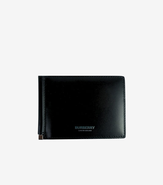 BURBERRY BLACK MONEY CLIP WALLET