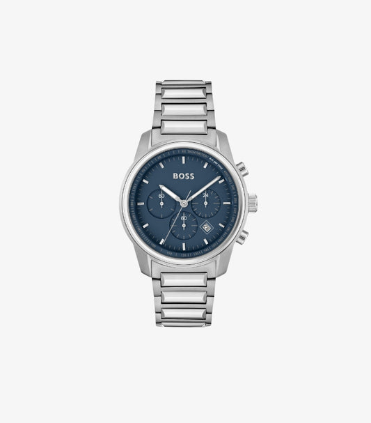 HUGO BOSS LINK-BRACELET CHRONOGRAPH WATCH WITH BLUE DIAL 1513867